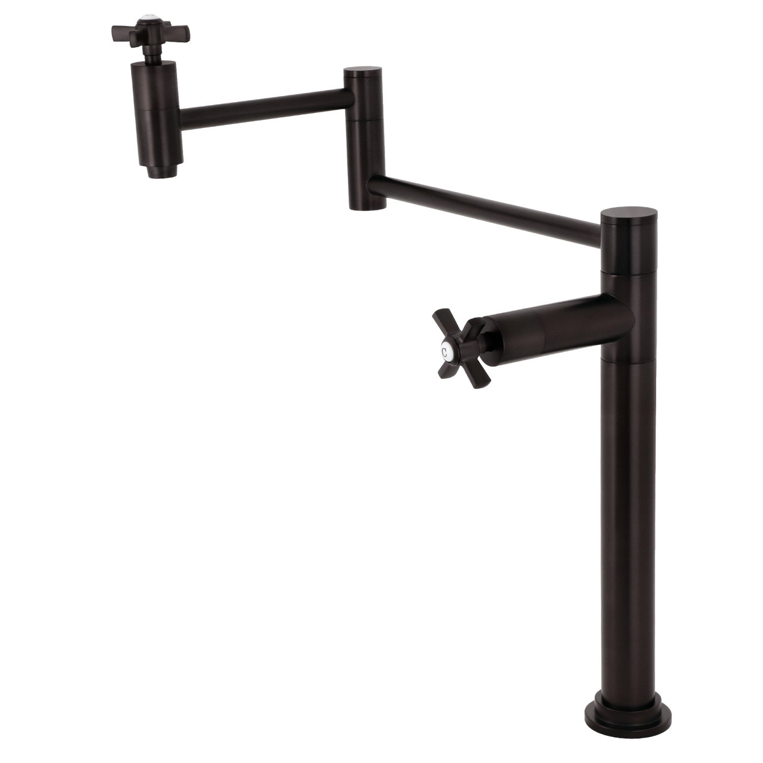 Kingston Tulare KS8705ZX - Robinet de remplissage de pot de plate-forme à deux poignées Millennium 1 trou, bronze frotté à l'huile