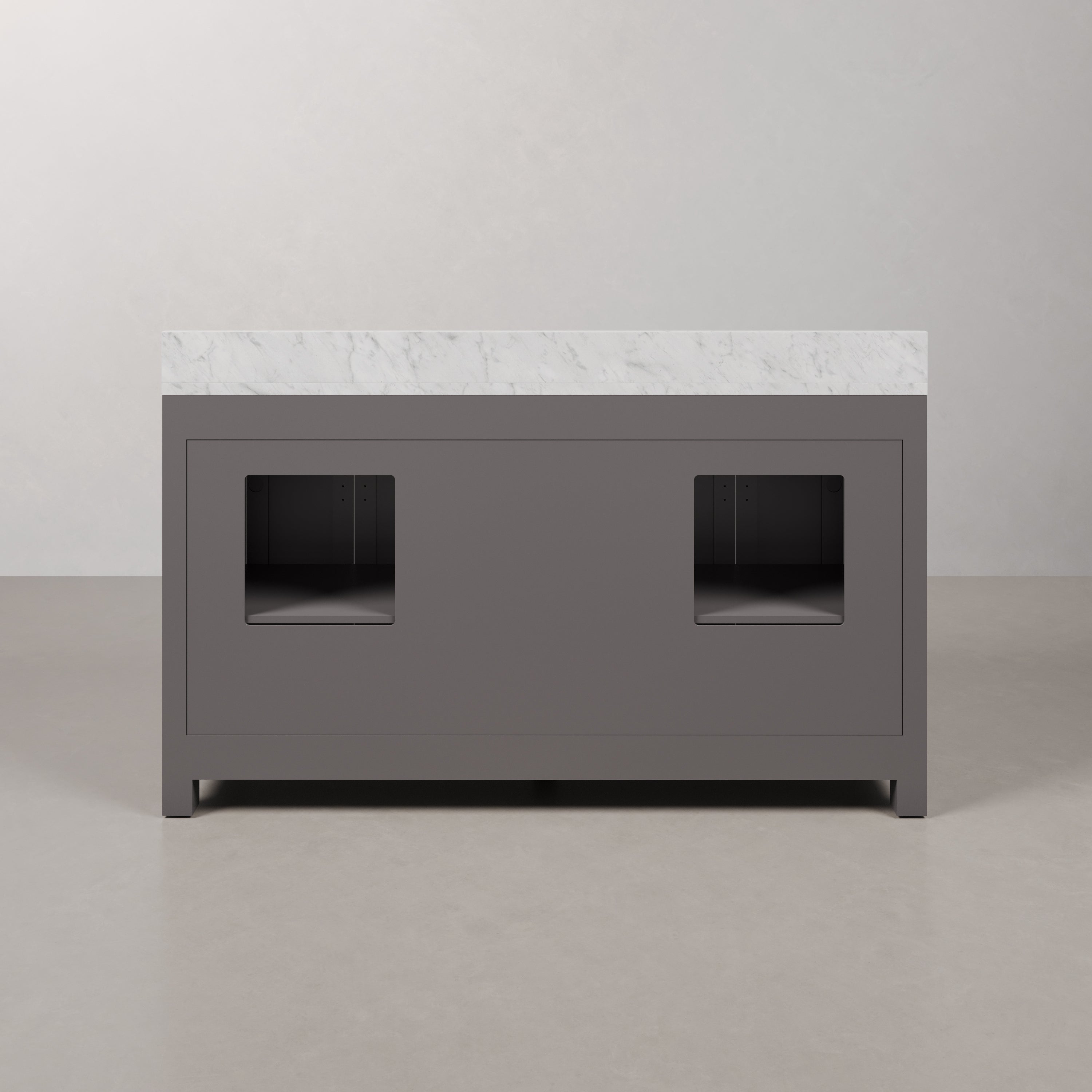 Kingston Luxe MS60CW01CG - 60 in. x 21 in. Bathroom Vanity Marble Top in Carrara White, Cashmere Grey