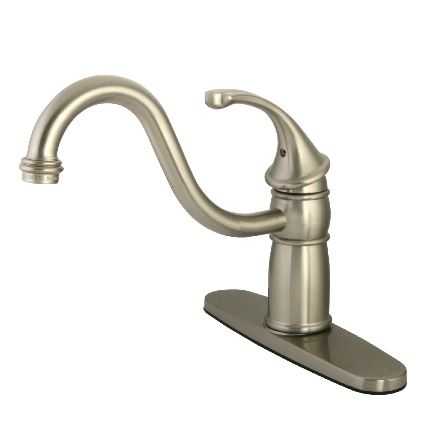 Kingston Heirloom KB1578GLLS - Robinet de cuisine géorgien monomanche 1-or-3 trou, nickel brossé