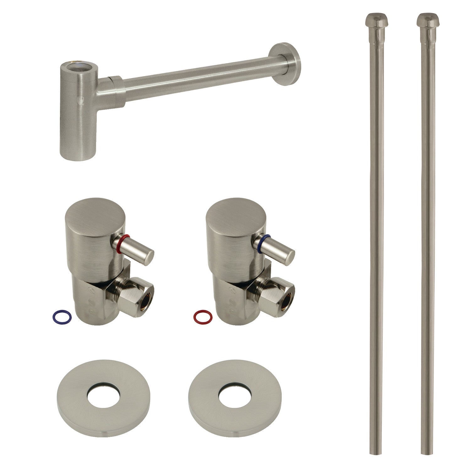 Kingston Sona CD43308DLLKB30 - Trimscape Modern Plumbing Sink Trim Kit with Bottle Trap, Brushed Nickel