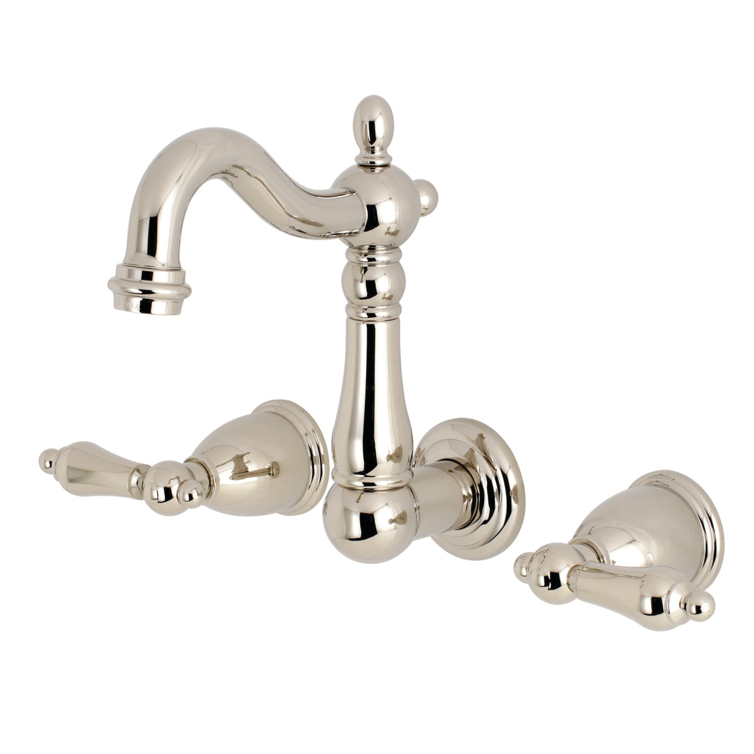 Kingston Heirloom KS1226AL - Robinet de salle de bains à double poignée Heritage 3 trous, nickel poli