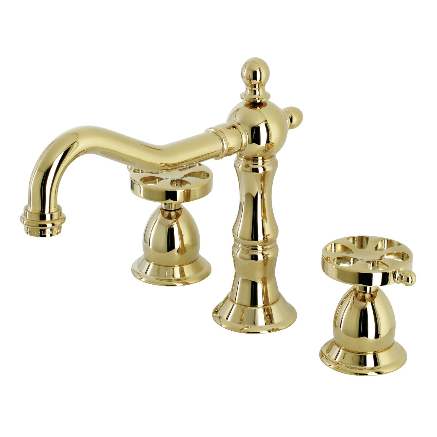 Kingston Heirloom KS1972RX - Belknap Robinet de salle de bain à deux poignées 3 trous Robinet de salle de bain à large montage avec à tirette en laiton, laiton poli