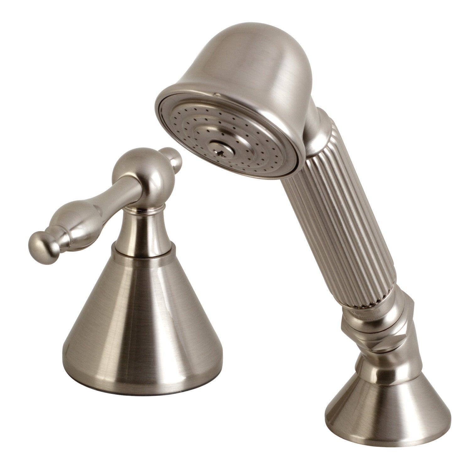 Kingston Tulare KSK2368NLTR montage sur plage Douche à main avec plongeur pour robinet de baignoire romaine, Nickel brossé