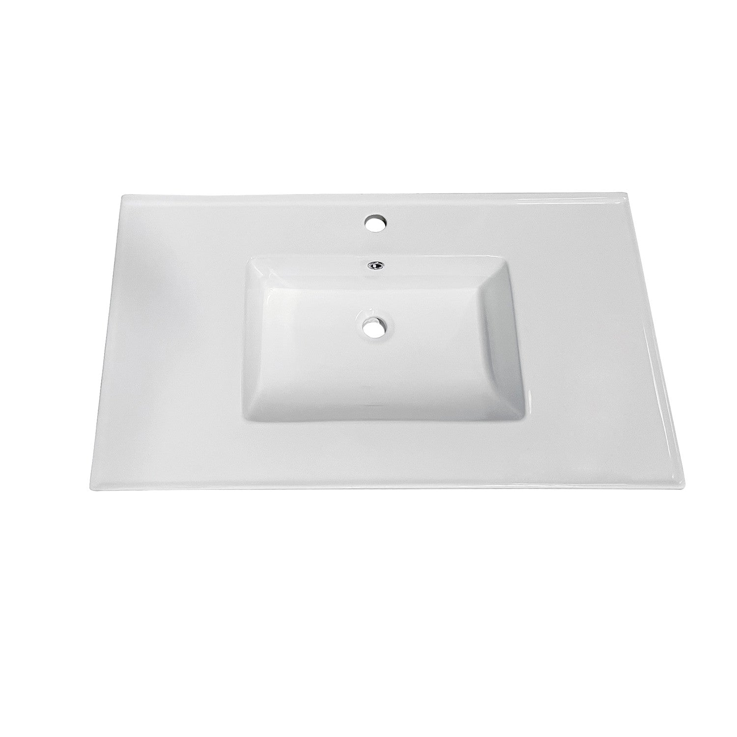 Kingston Tulare LBT372271 - Continental 37-Inch Ceramic Vanity Sink Top (1 Hole), White
