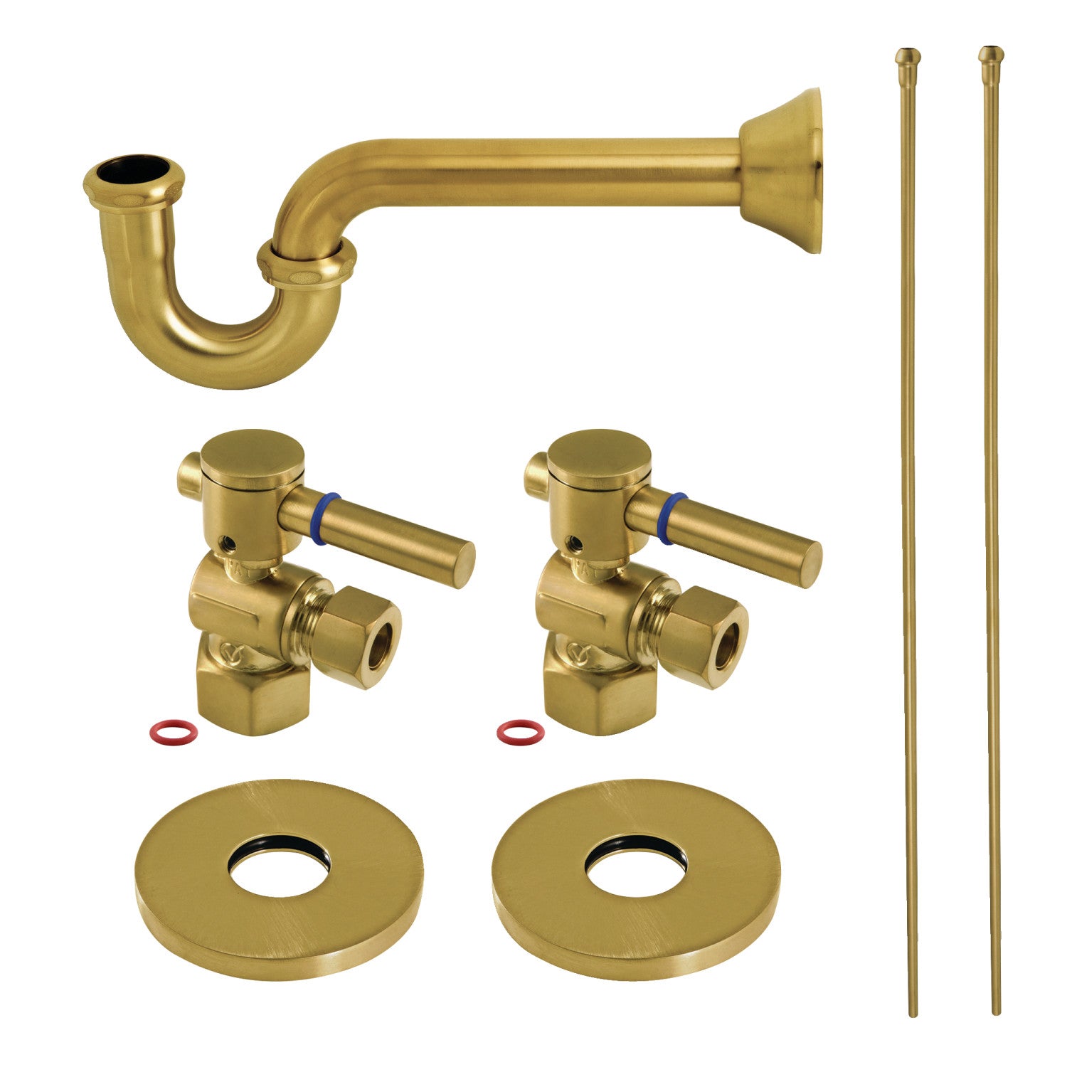 Kingston Tulare KPK407 - Concord Modern Plumbing Sink Trim Kit with P-Trap, Brushed Brass
