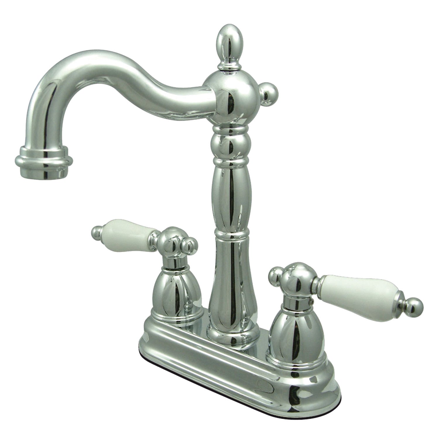 Kingston Heirloom KB1491PL - Robinet de bar à deux poignées Heritage 2 trous, chrome poli