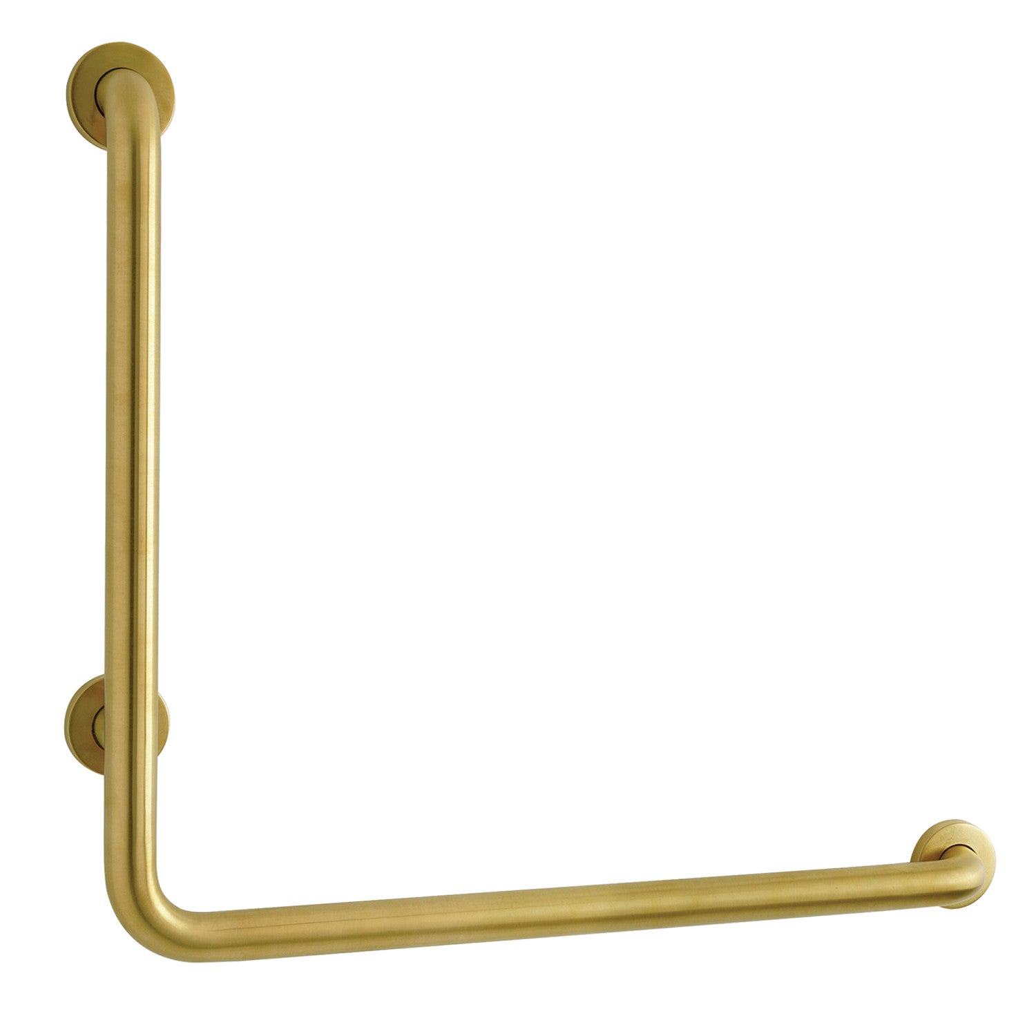 Kingston Tulare GBL1224CSR7 - Made To Match 24-Inch x 24-Inch L-Shaped Stainless Steel ADA Grab Bar - Right Hand, Brushed Brass