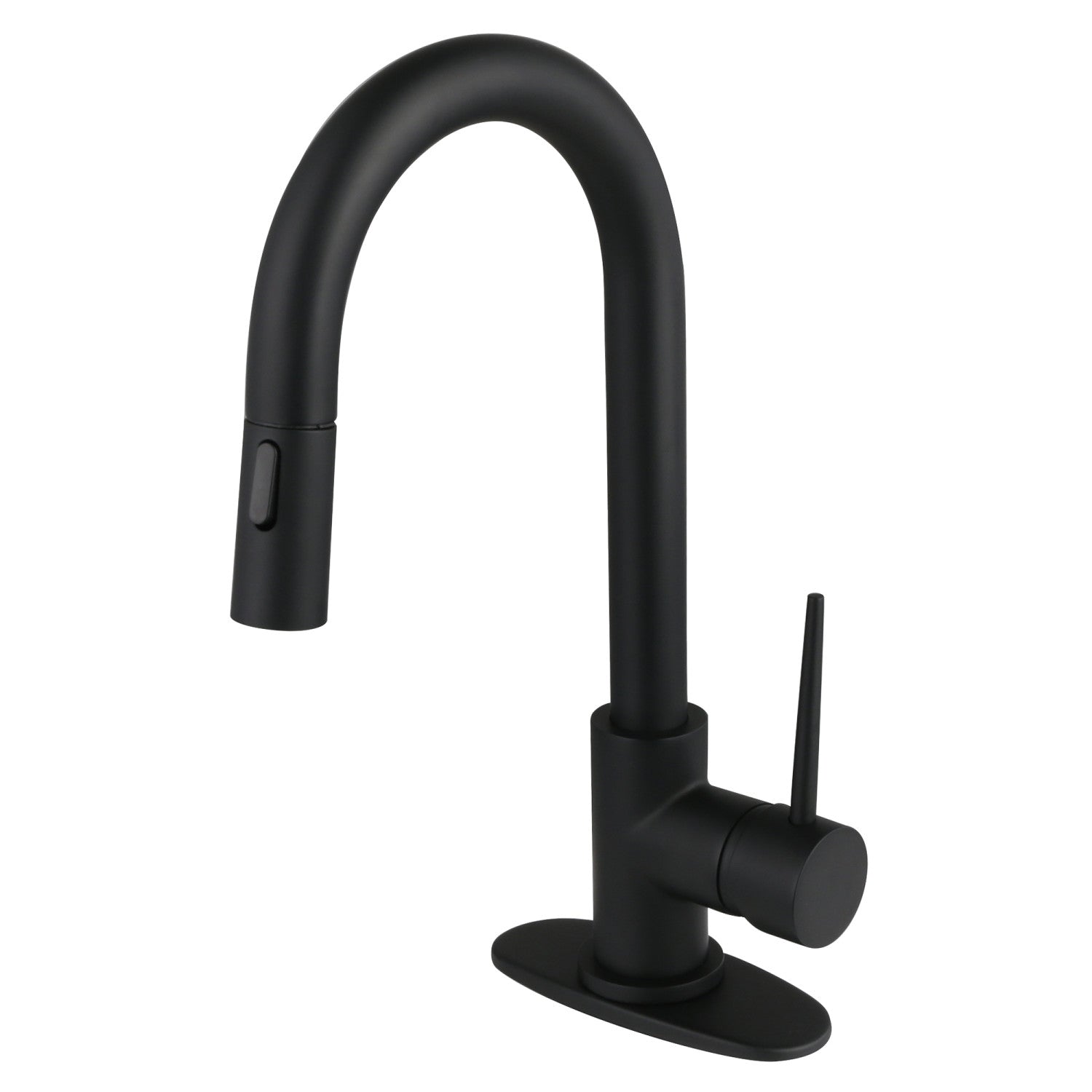Kingston Sona LS2460NYL - Robinet de bar à une poignée New York 1 trou avec pulvérisateur, noir mat