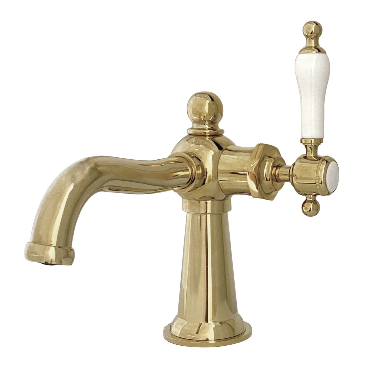 Kingston Heirloom KS154KLPB - Robinet de salle de bain à une poignée nautique 1 trou avec bonde à tirette, laiton poli