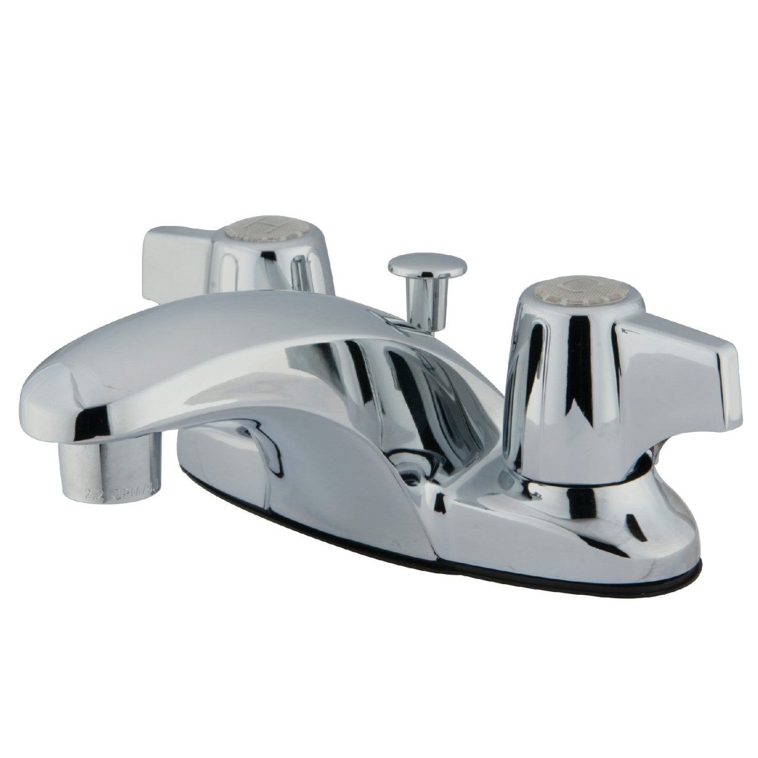 Kingston Magellan KB620 Double-Handle 3 trous montage sur plage 4-Inch Centerset Robinet de salle de bains avec ABS Drain à tirette, Chrome poli