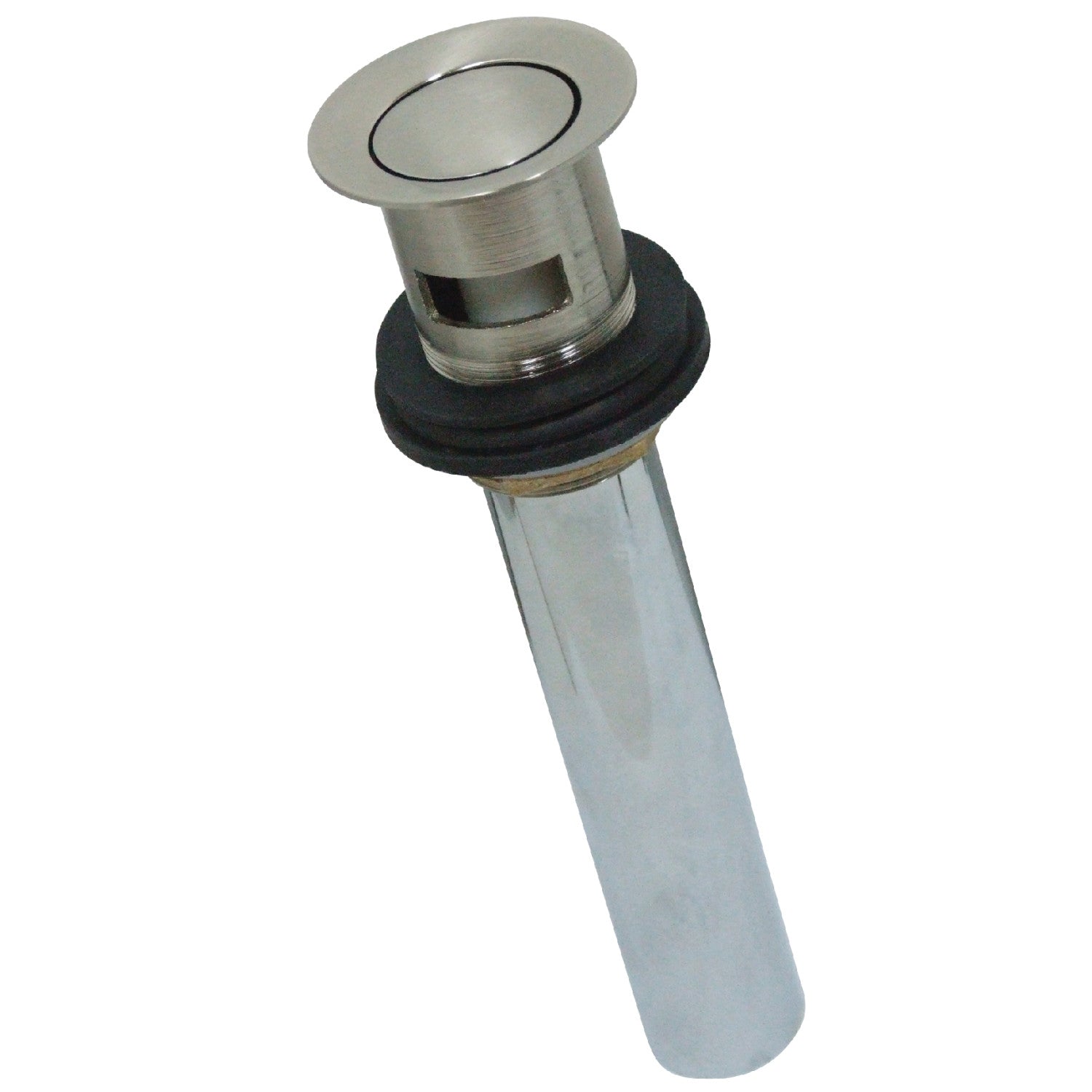Kingston Trimscape KB8108 Brass Push Pop-Up Bathroom Sink Drain with Overflow, 22 Gauge, Brushed Nickel