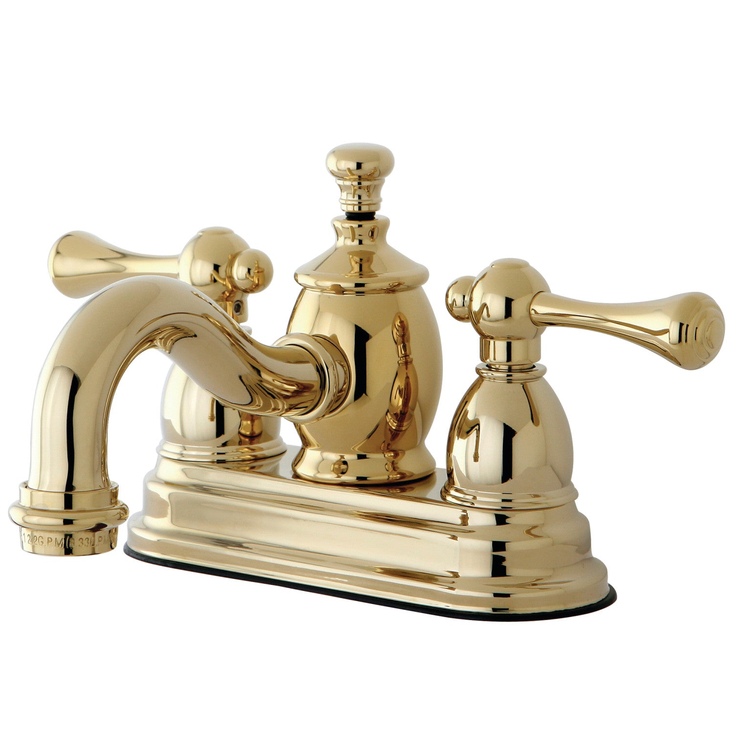 Kingston Heirloom KS7102BL - Vintage Double-Handle 3 trous montage sur plage 4-Inch Centerset Robinet de salle de bains avec laiton à tirette, laiton poli