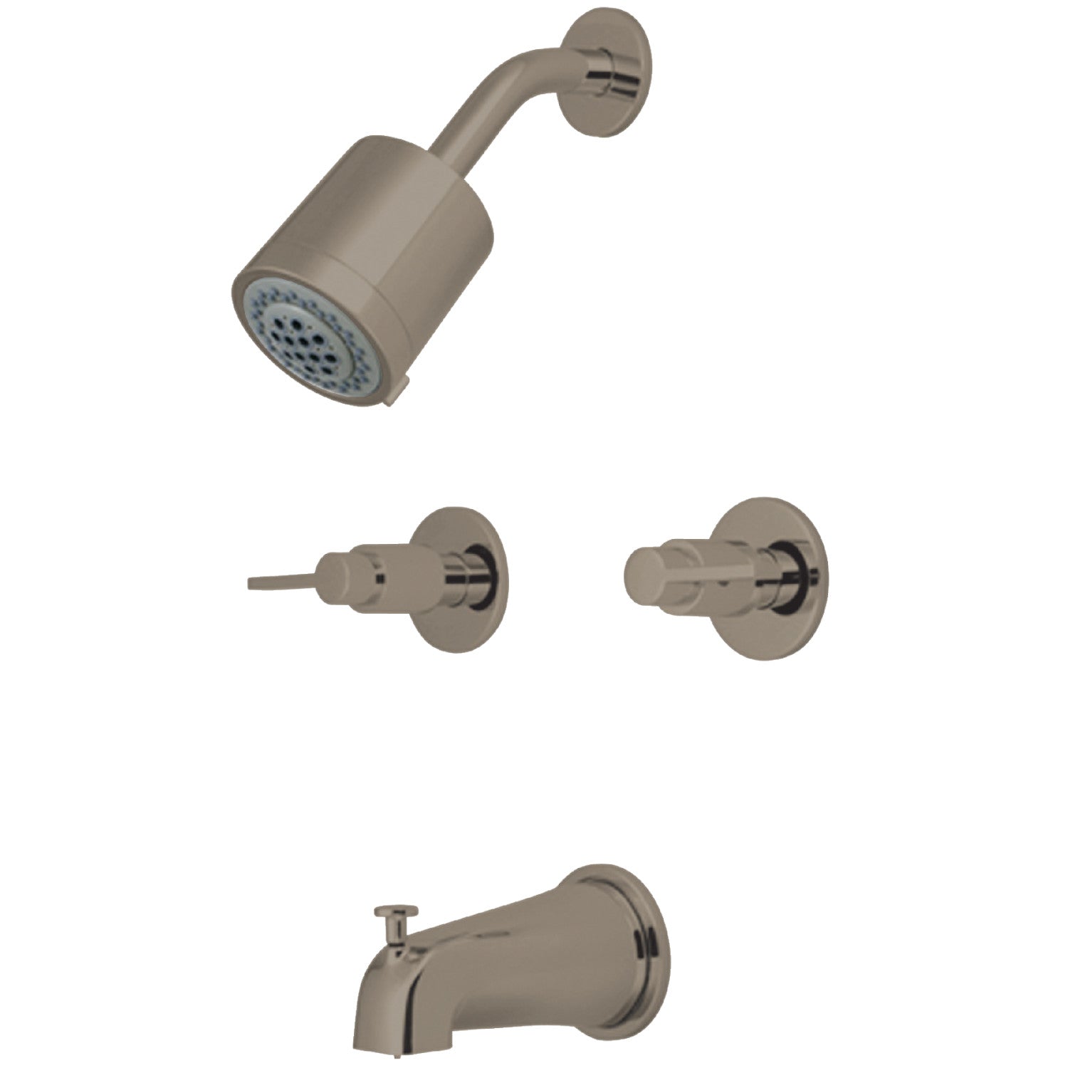 Kingston Sona KBX8148NDL - Robinet de baignoire et de douche à double poignée NuvoFusion, Nickel brossé