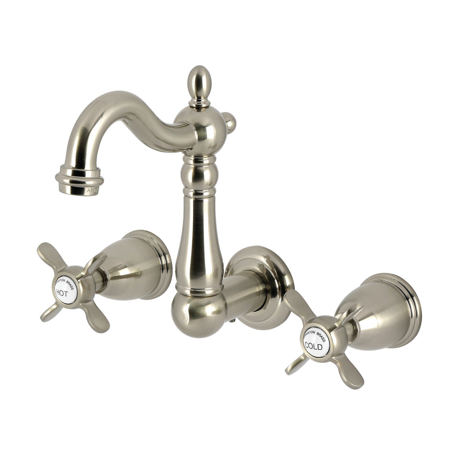 Kingston Heirloom KS1228BEX - Essex Double-Handle 3 trous Robinet de salle de bains mural, Nickel brossé