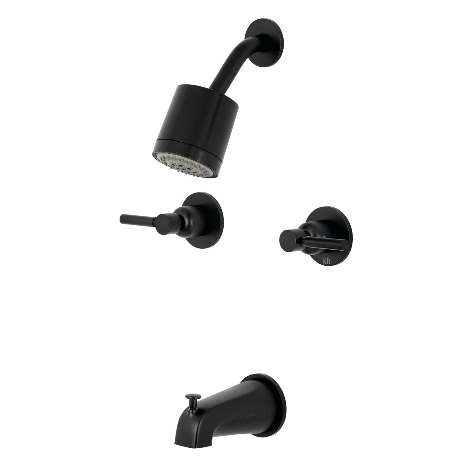 Kingston Sona KBX8140DL - Robinet de douche et baignoire à double poignée Concord, noir mat