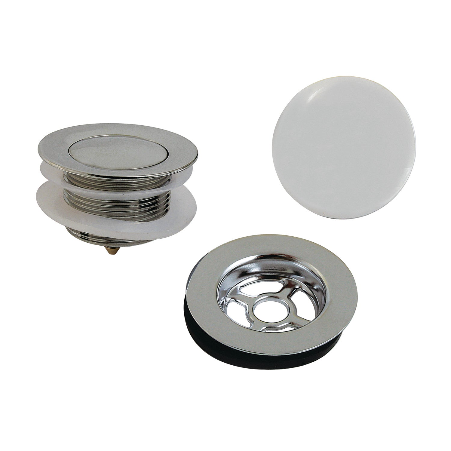 Kingston Trimscape VTDETRIM1 Toe Touch Tub Drain Trim Kit, Polished Chrome