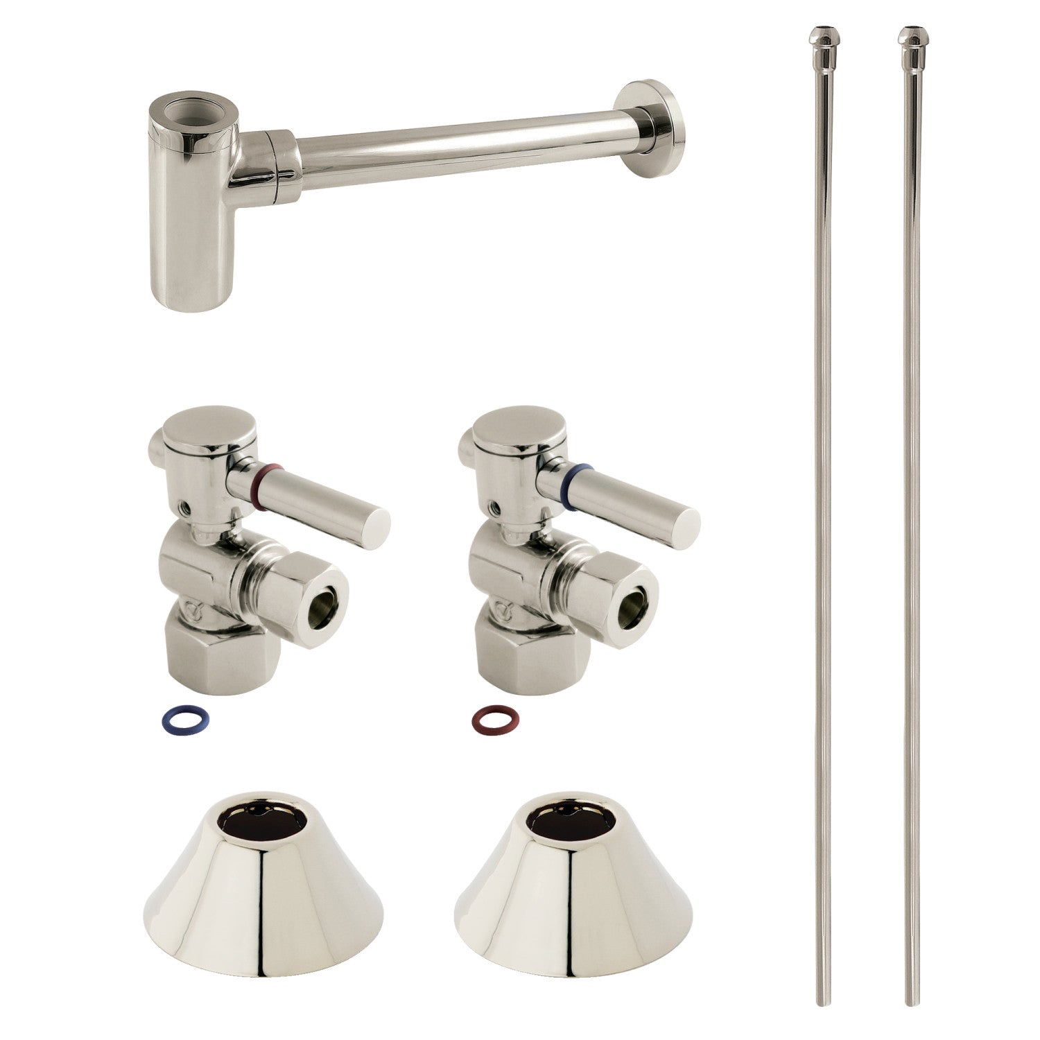 Kingston Sona CC43106DLLKB30 - Trimscape Modern Plumbing Sink Trim Kit with Bottle Trap, Polished Nickel