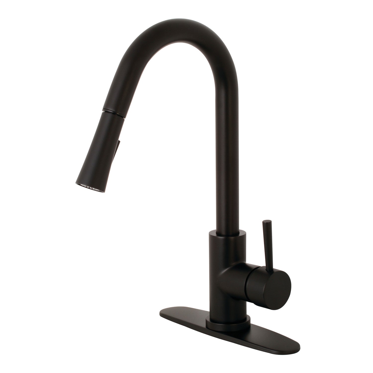 Kingston Sona LS8620DL - Robinet de cuisine à une poignée Concord, noir mat