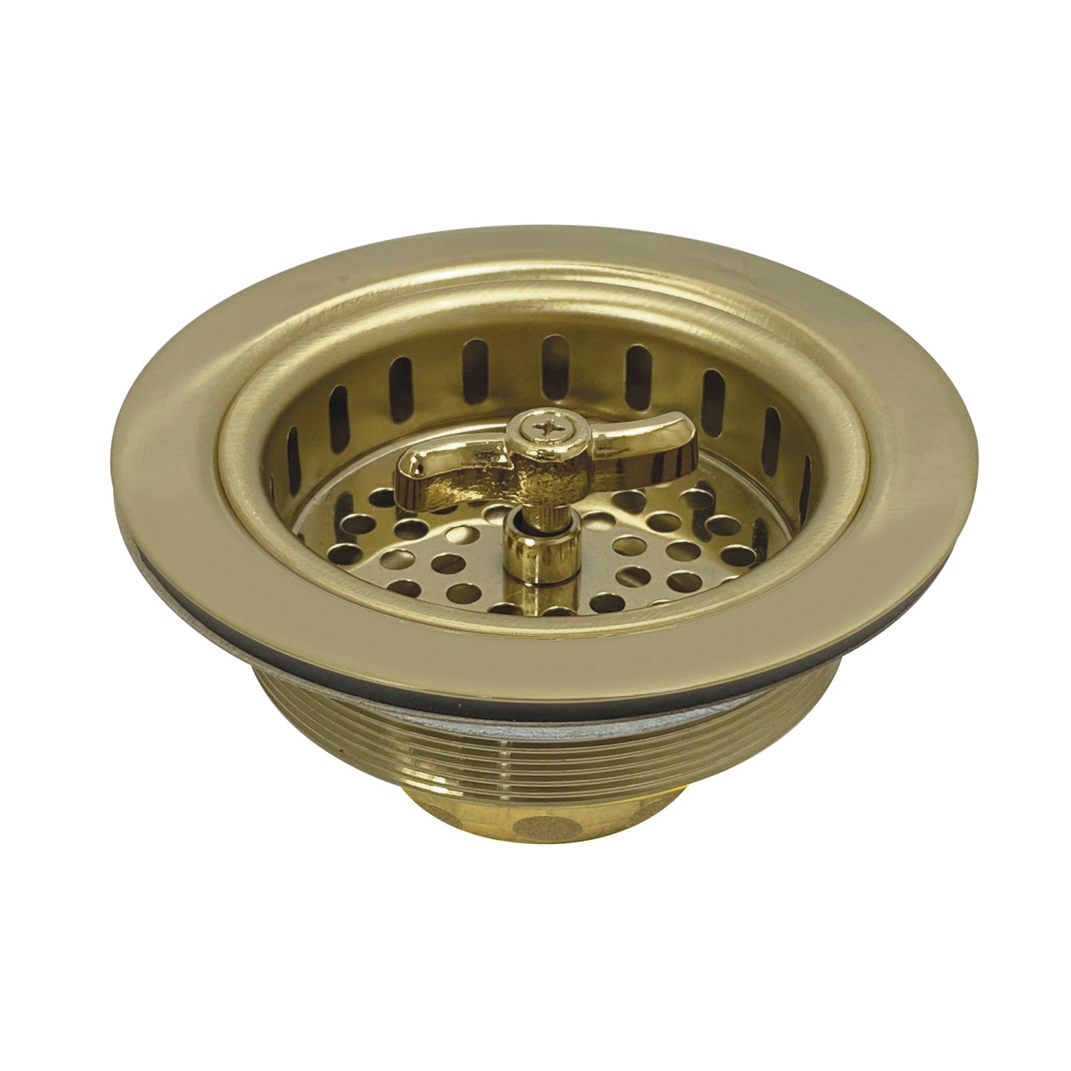 Kingston Tacoma K212PB 3-1/2 Inch Kitchen Sink Basket Strainer Only, Polished Brass