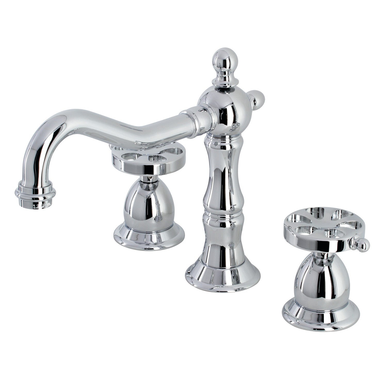 Kingston Heirloom KS1971RX - Belknap Robinet de salle de bain à deux poignées 3 trous Robinet de salle de bain à large montage avec à tirette en laiton, chrome poli