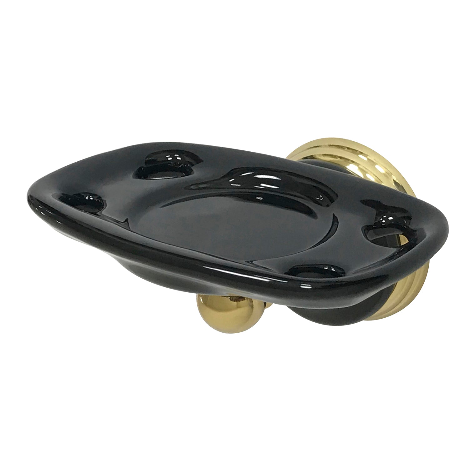 Kingston Heirloom BA9116PB - Brosse à dents et support de gobelet Onyx à eau, laiton poli