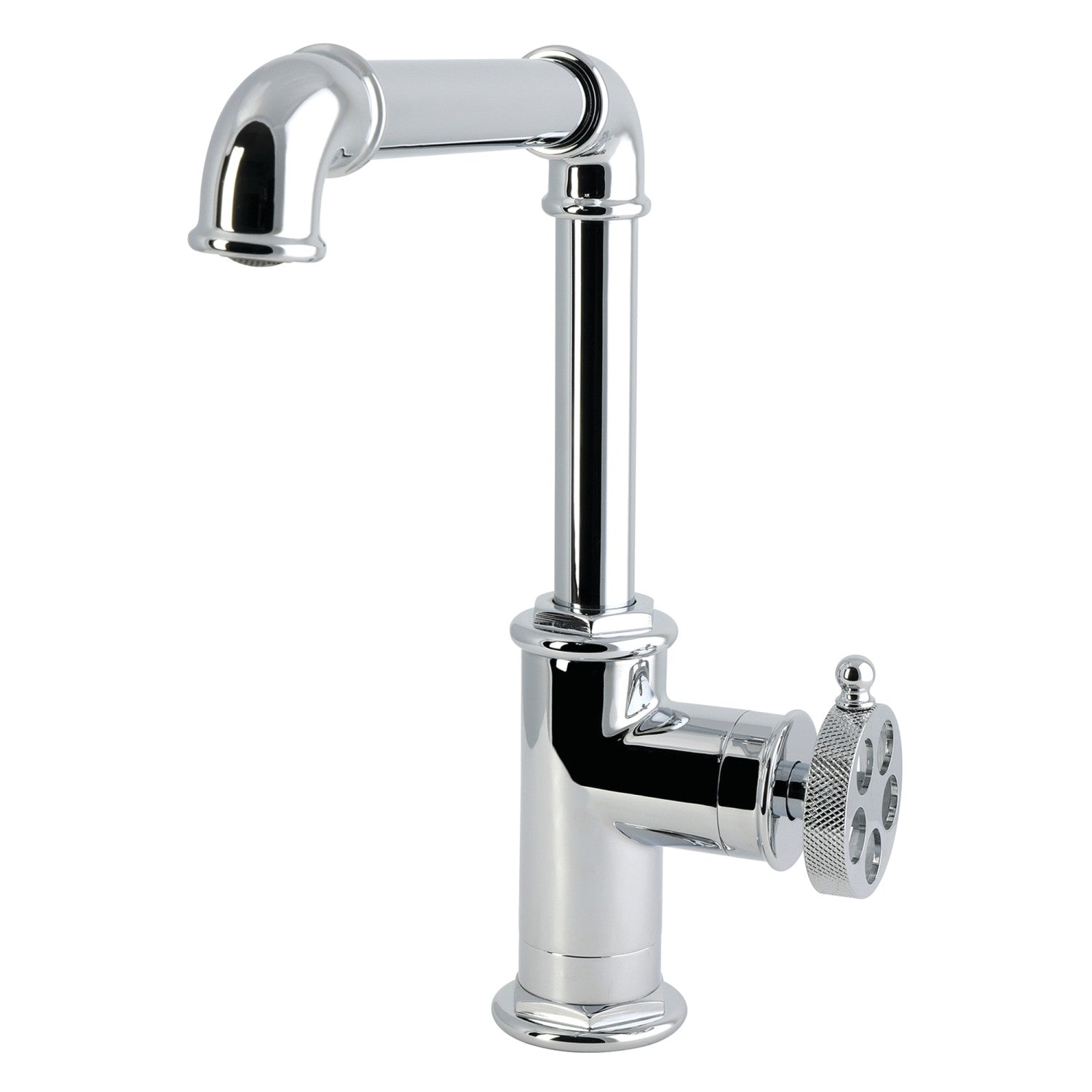 Kingston Wendell LS6101RKZ Robinet de bar à une poignée 1 trou avec poignée moletée, chrome poli