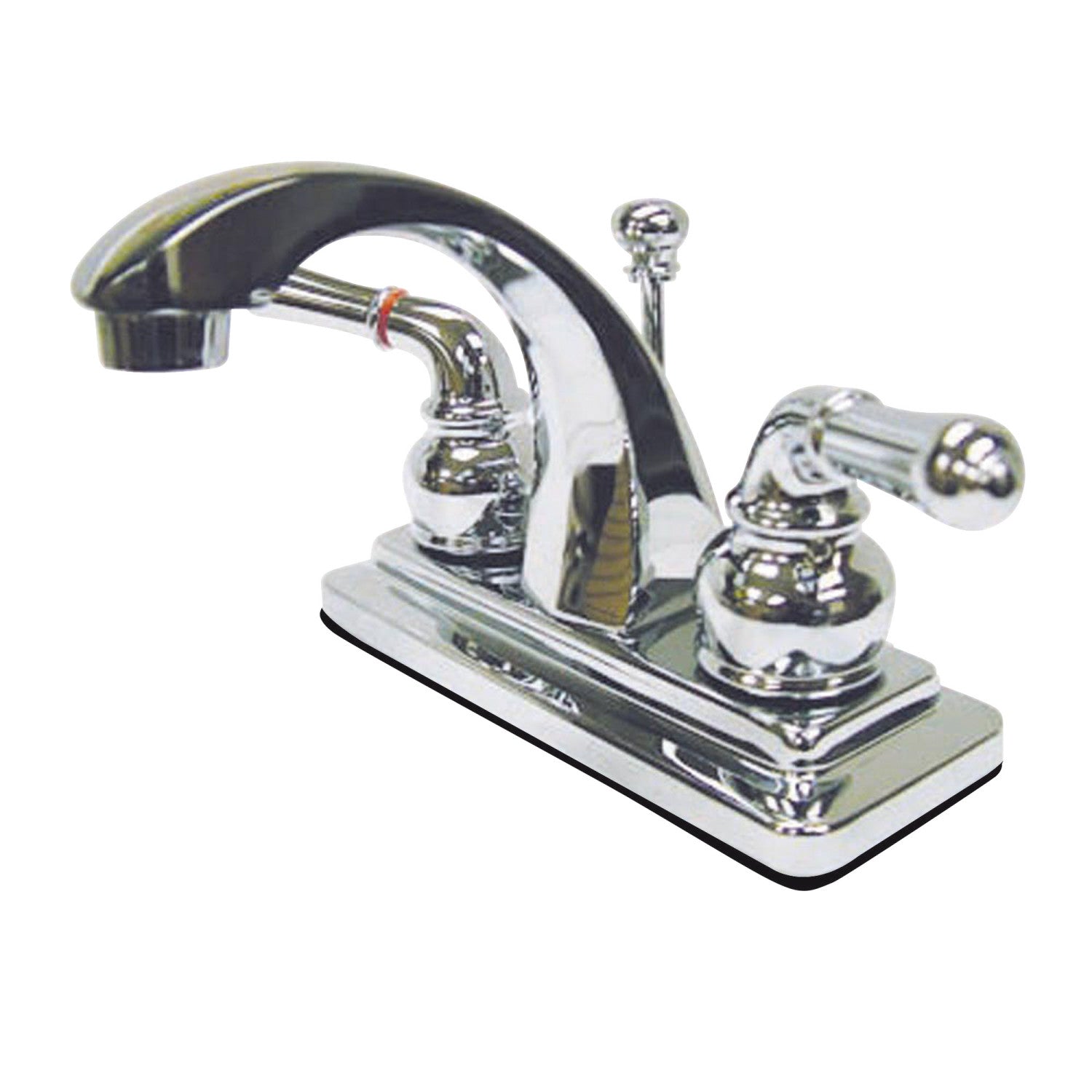 Kingston Naples KS4641NML Double-Handle 3 trous montage sur plage 4-Inch Centerset Robinet de salle de bains avec laiton à tirette, Chrome poli