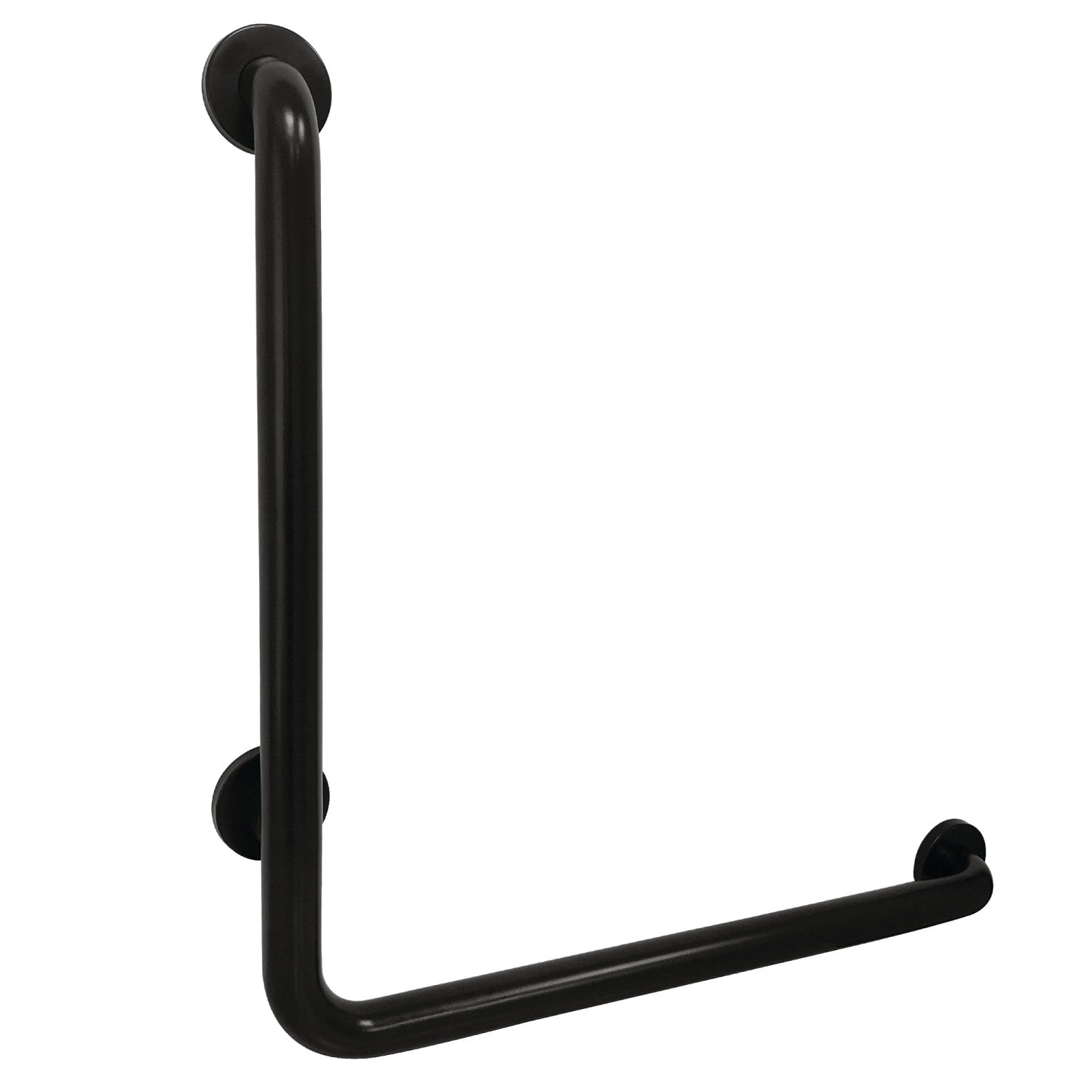 Kingston Tulare GBL1224CSR0 - Made To Match 24-Inch x 24-Inch L-Shaped Stainless Steel ADA Grab Bar - Right Hand, Matte Black