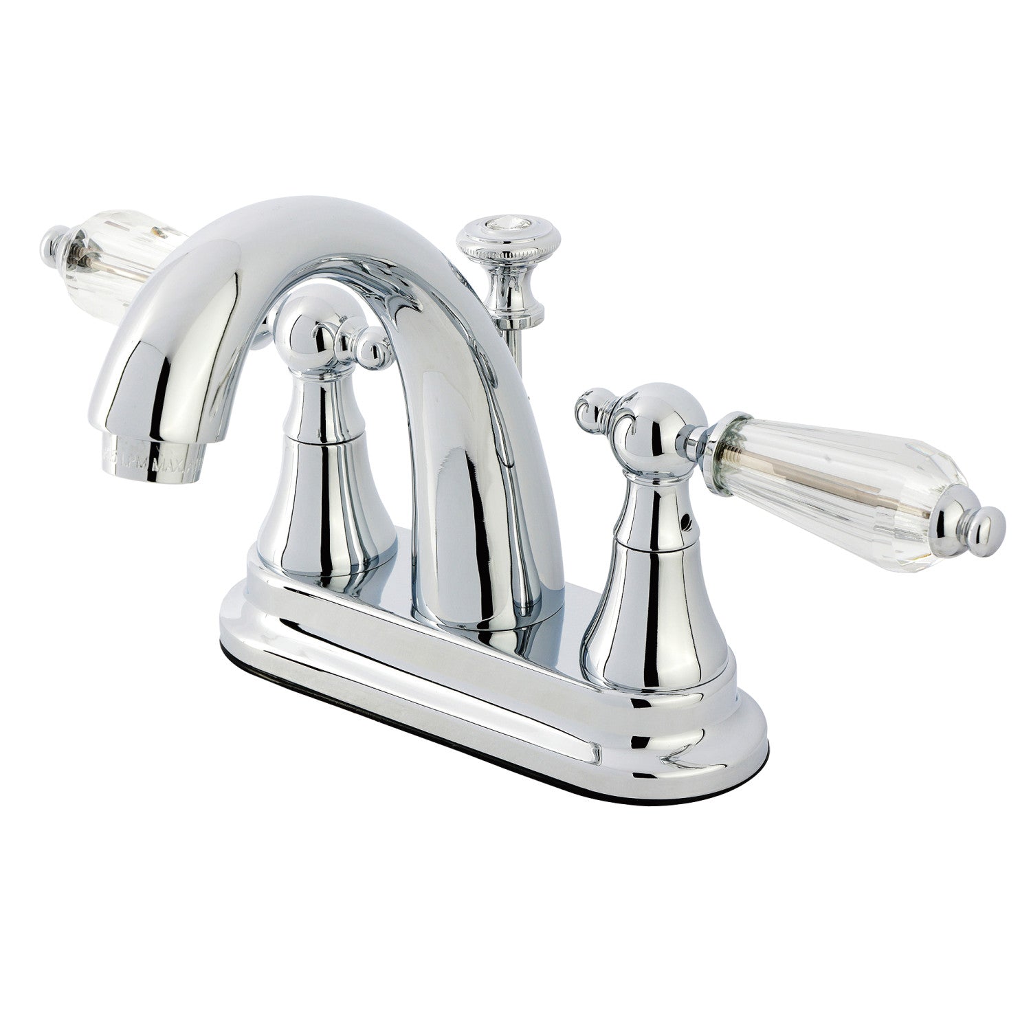 Kingston Heirloom KS7611WLL - Wilshire Double-Handle 3 trous montage sur plage 4-Inch Centerset Robinet de salle de bains avec laiton à tirette, Chrome poli