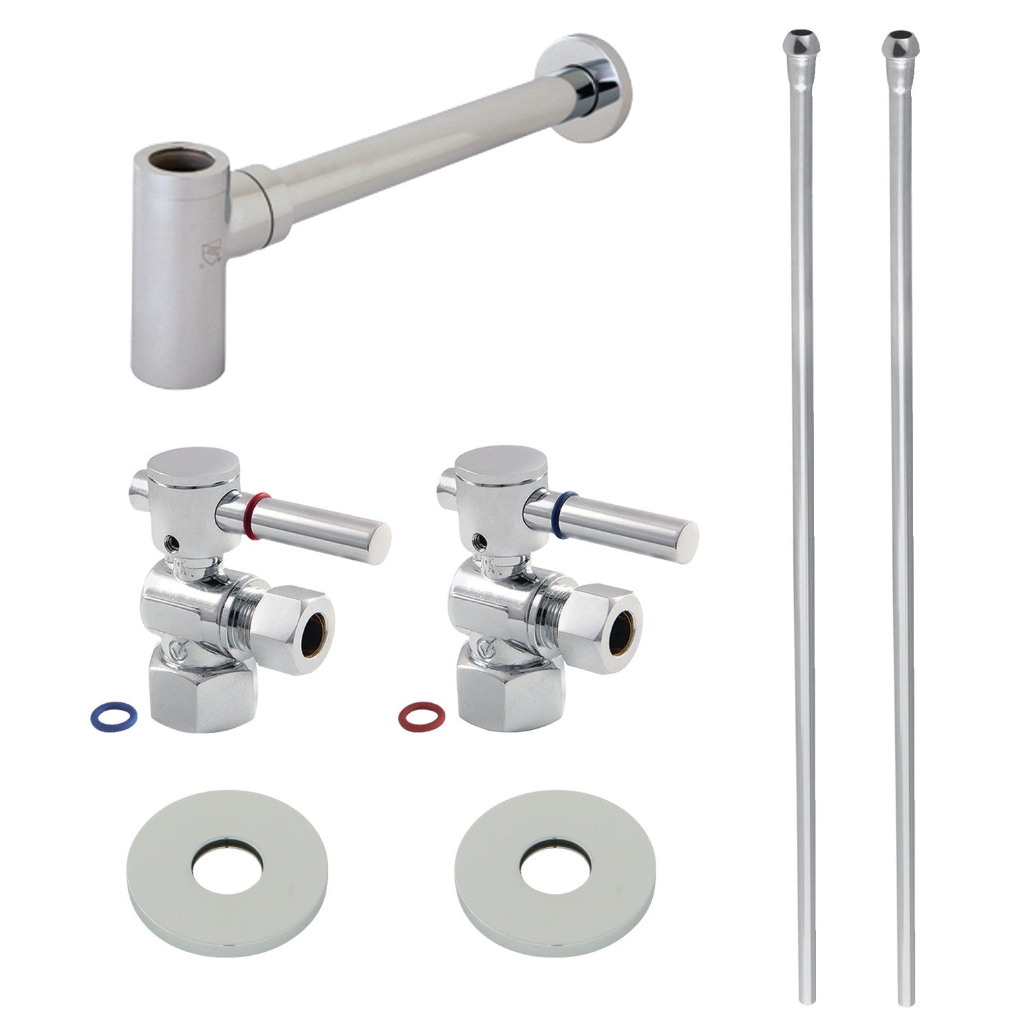 Kingston Sona CC43101DLLKB40 - Trimscape Modern Plumbing Sink Trim Kit with Bottle Trap, Polished Chrome