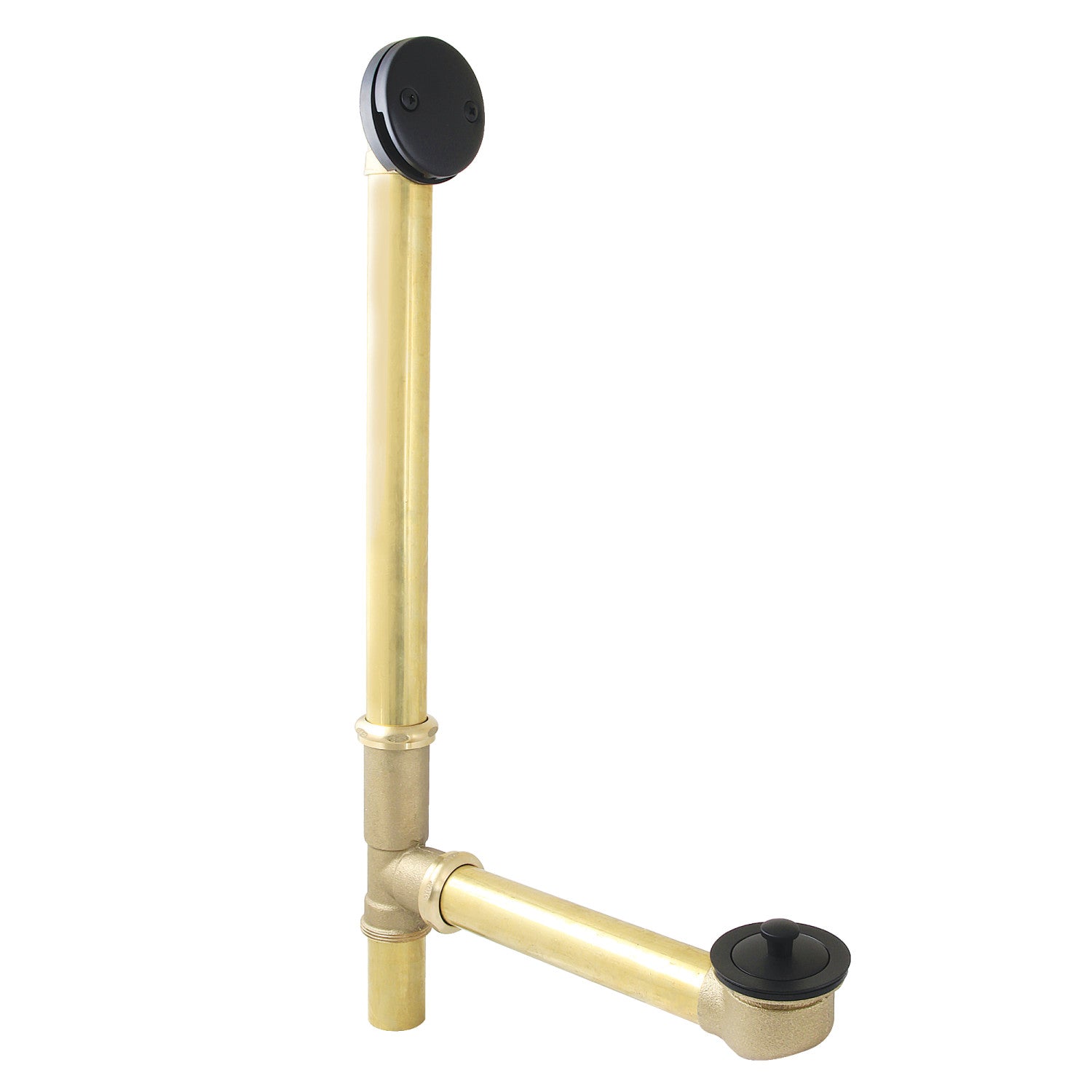 Kingston Heirloom DLL3160 - Made To Match 21-Inch Brass Lift and Turn Tub Waste and Overflow, Matte Black