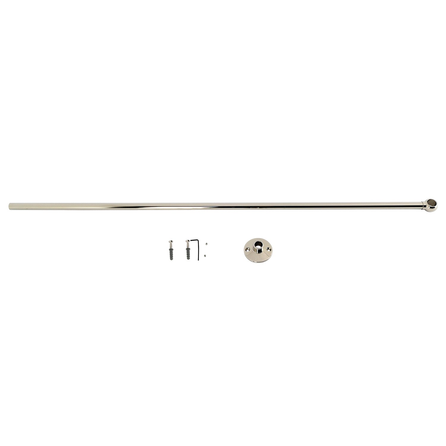 Kingston Vintage CCS346 Support de tige de rideau de douche, Nickel poli