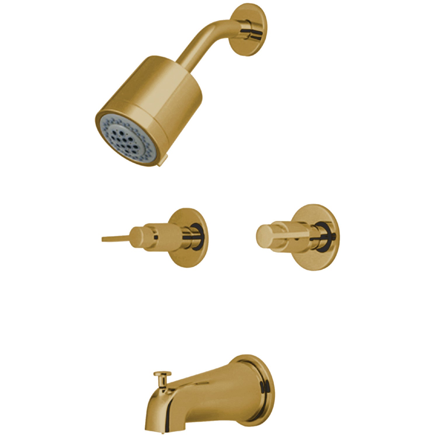 Kingston Sona KBX8142NDL - Robinet de baignoire et de douche à double poignée NuvoFusion, laiton poli