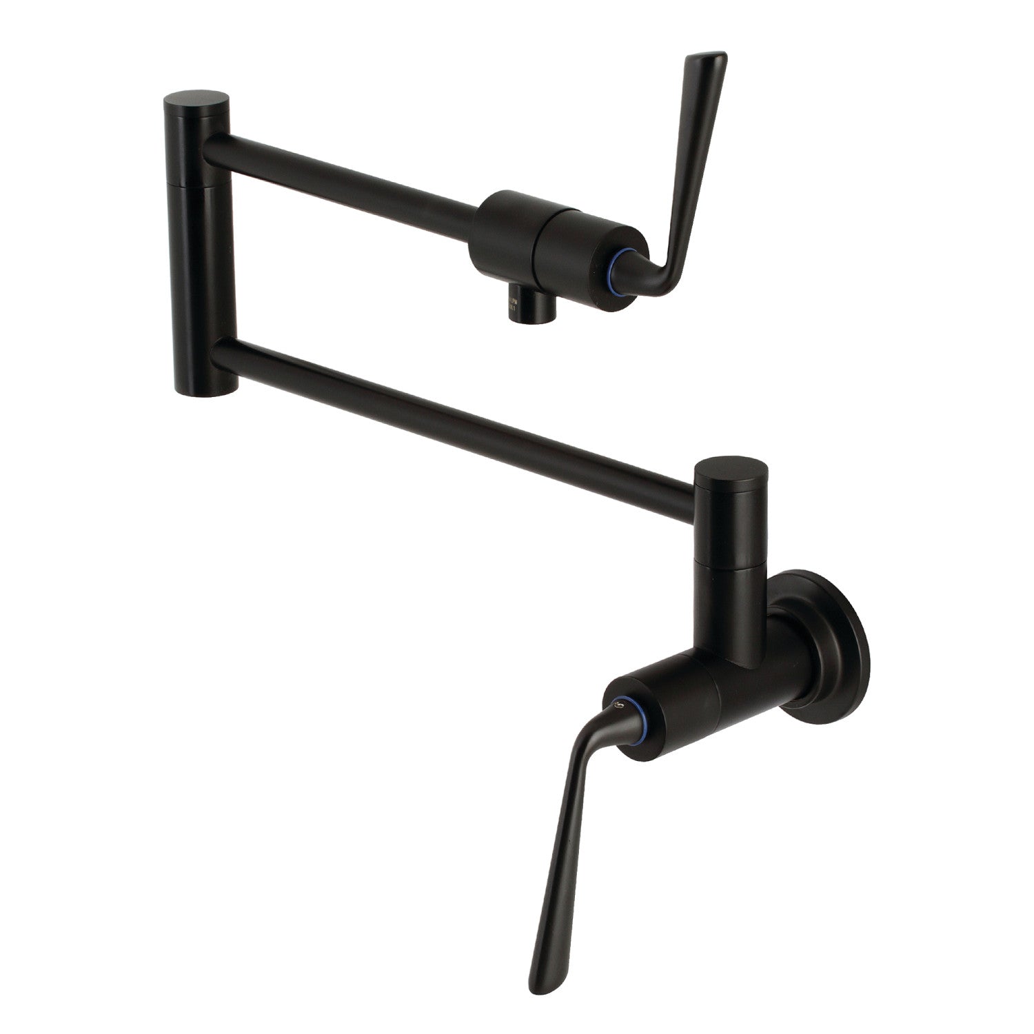 Kingston Tulare KS4100ZL - Robinet de remplissage pour pot à montage mural Silver Sage à deux poignées 1 trou, noir mat