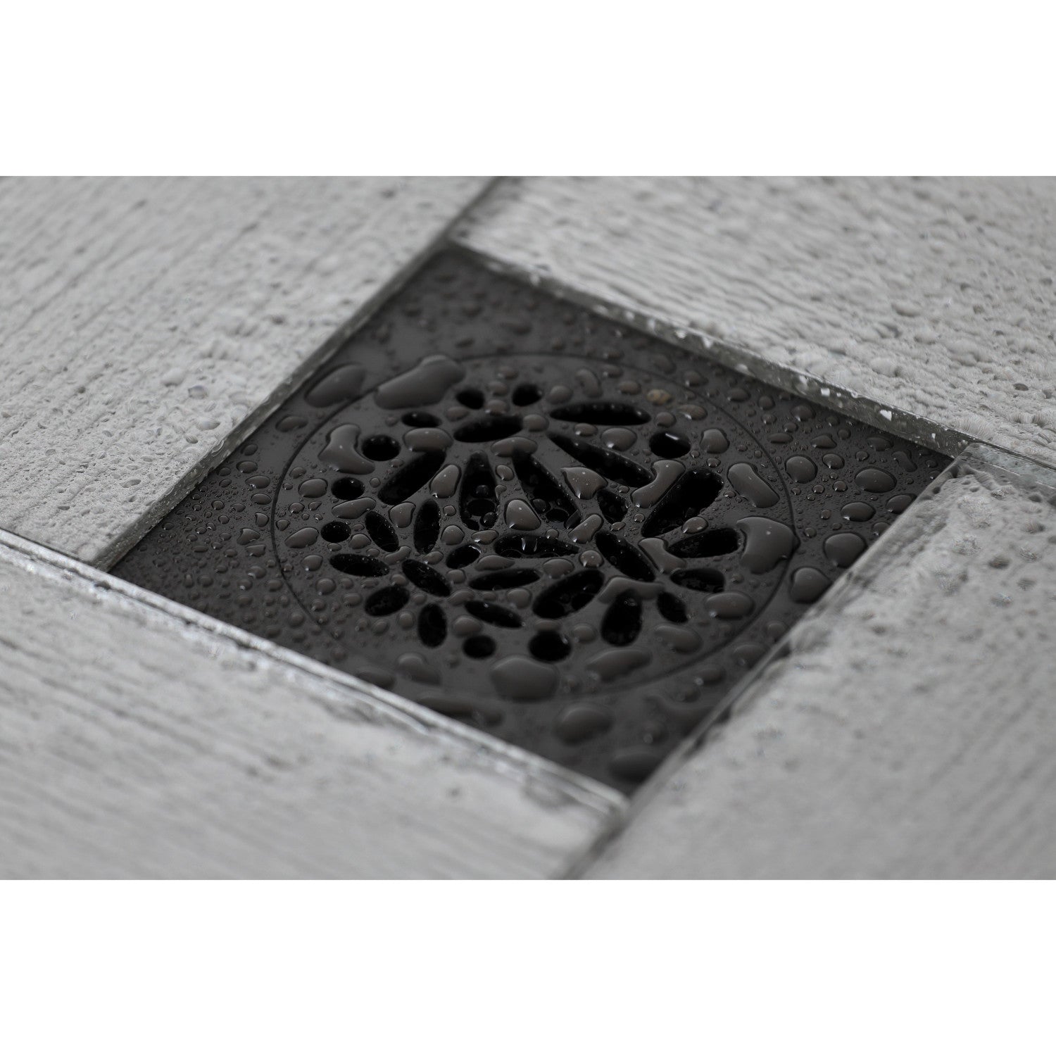 Kingston Watercourse BSF6360ORB 4-Inch Brass Square Grid Shower Drain with Hair Strainer, Oil Rubbed Bronze