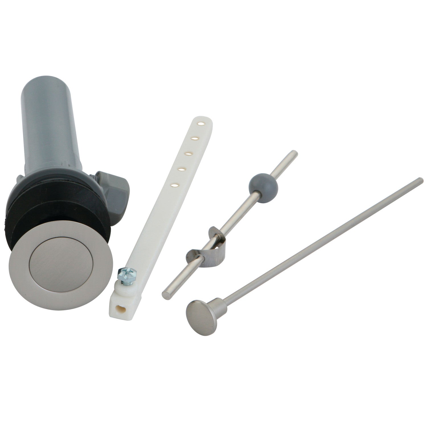 Kingston KBP1008 Plastic Pop-Up Bathroom Sink Drain with Overflow, Brushed Nickel