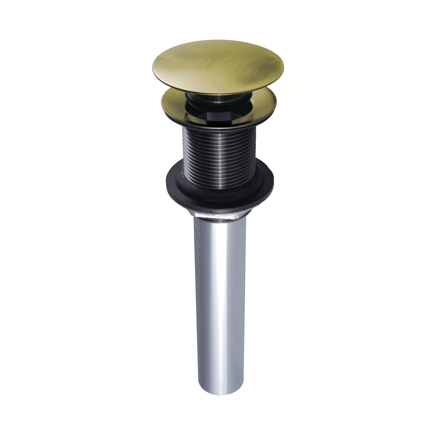 Kingston Sona EV7003 - Trimscape Brass Push Pop-Up Bathroom Sink Drain without Overflow, 22 Gauge, Antique Brass