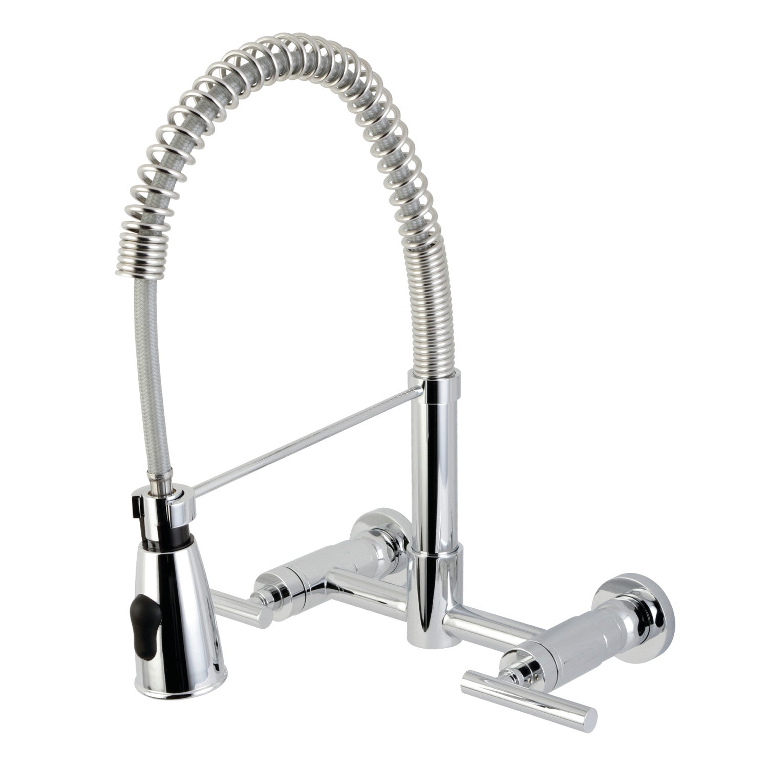 Kingston Sona GS8281CML - Robinet de cuisine à double poignée 2 trous pré-rinceau de pont, chrome poli