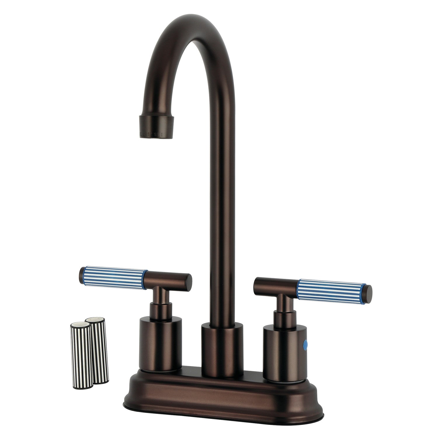 Kingston Sona KB8495KPS - Robinet de bar à double poignée 4-Inch, bronze frotté à l'huile