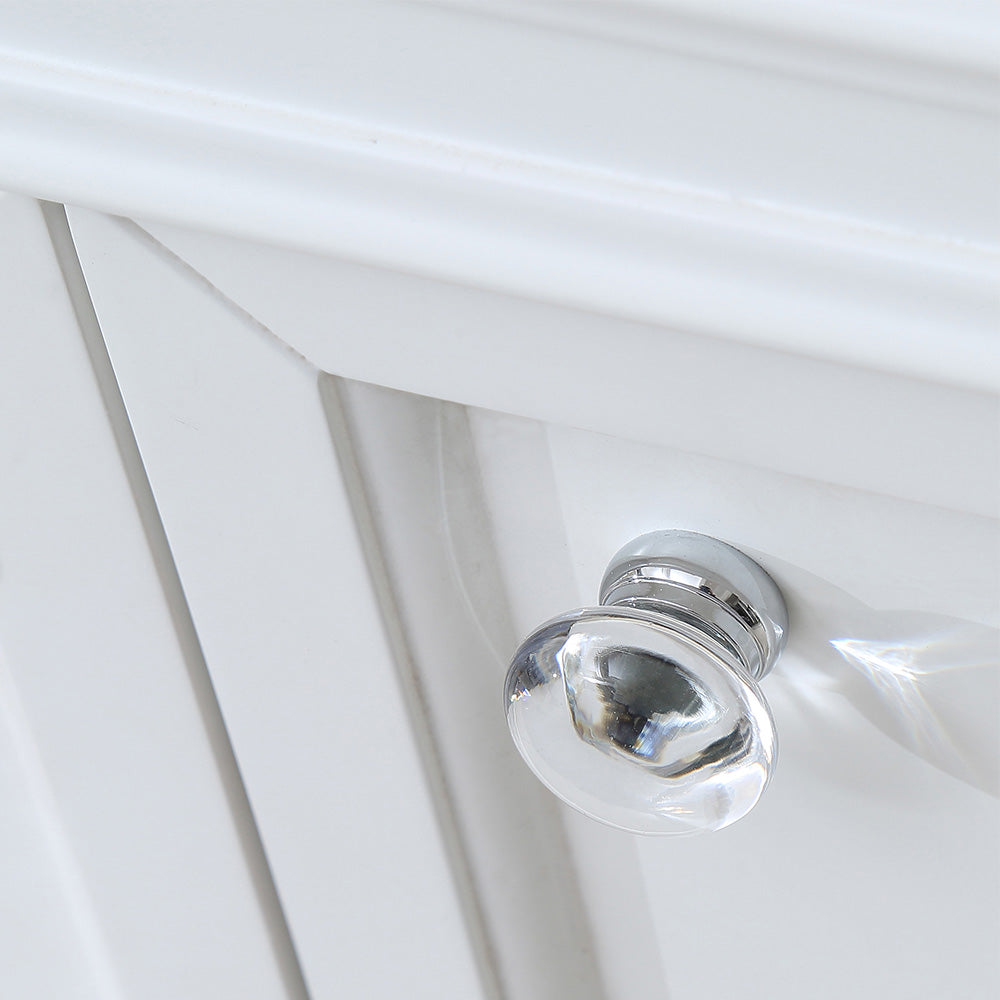 Kingston Luxe DE24CW01PW - 24 in. x 22 in. Bathroom Vanity Marble Top and White Basin, White