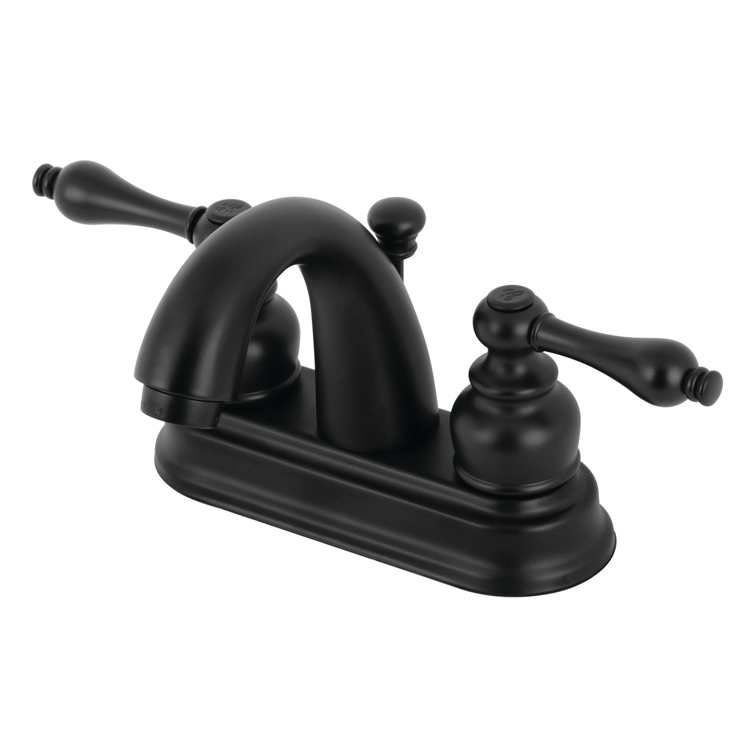Kingston Heirloom KB5610AL - Restoration Double-Handle 3 trous montage sur plage 4-Inch Centerset Robinet de salle de bain avec drain à tirette, noir mat