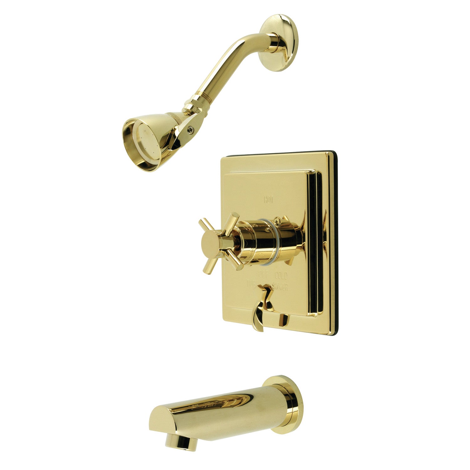 Kingston Sona KB86520DX Robinet de baignoire et de douche à pression équilibrée à une poignée, laiton poli