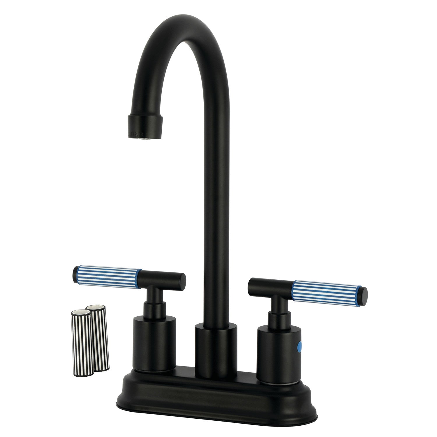 Kingston Sona KB8490KPS - Robinet de bar à double poignée 4-Inch, noir mat