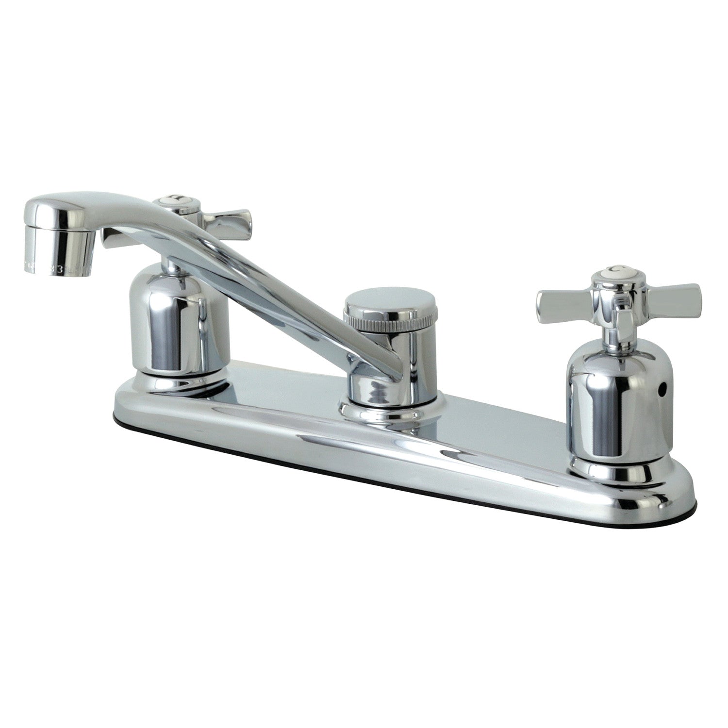 Kingston Tulare FB111ZX - Robinet de cuisine central à deux poignées Millennium 2 trous 8, chrome poli