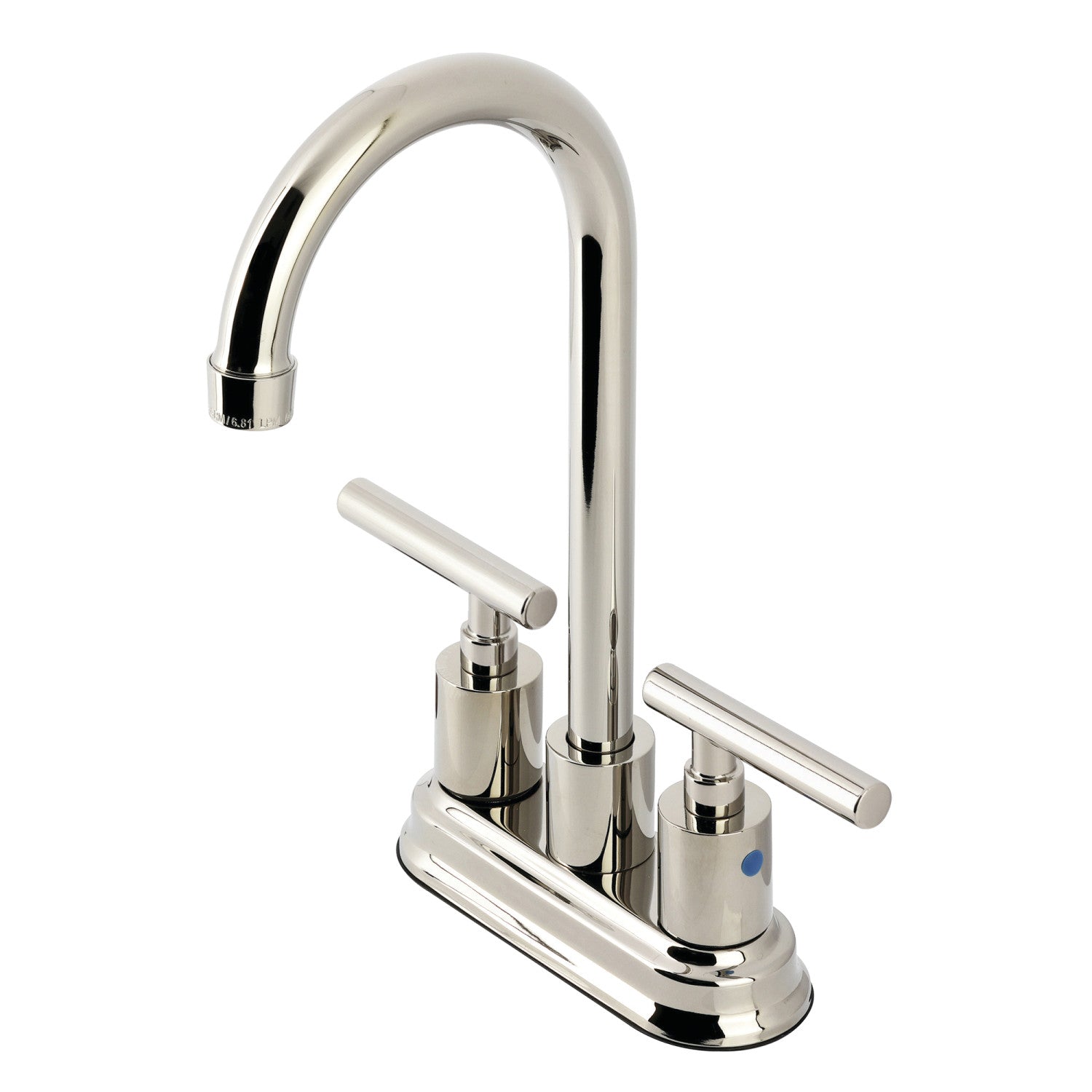 Kingston Sona KB8496CML - Robinet de bar à deux poignées 2 trous, nickel poli
