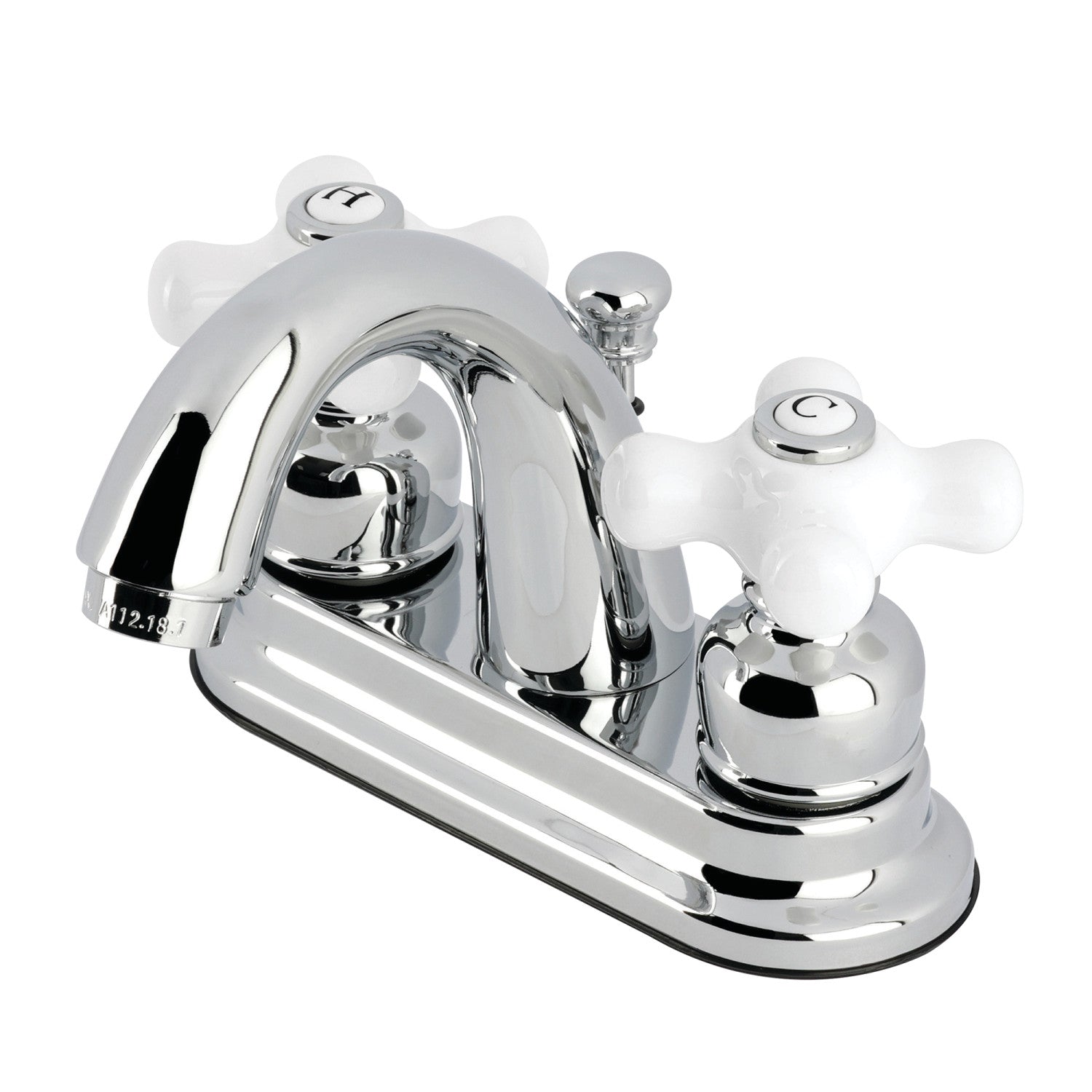 Kingston Heirloom GKB5611PX - Robinet de salle de bains à double poignée de restauration 3 trous montage sur plage 4-Inch Centerset avec drain à tirette, chrome poli