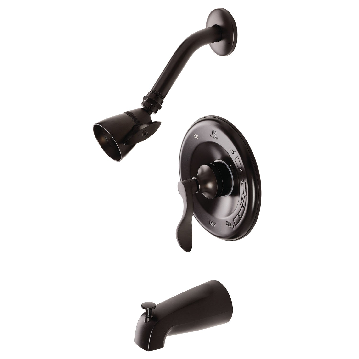 Kingston Tulare KB8635DFL - Robinet de baignoire et de douche à pression monomanche NuWave, bronze huilé