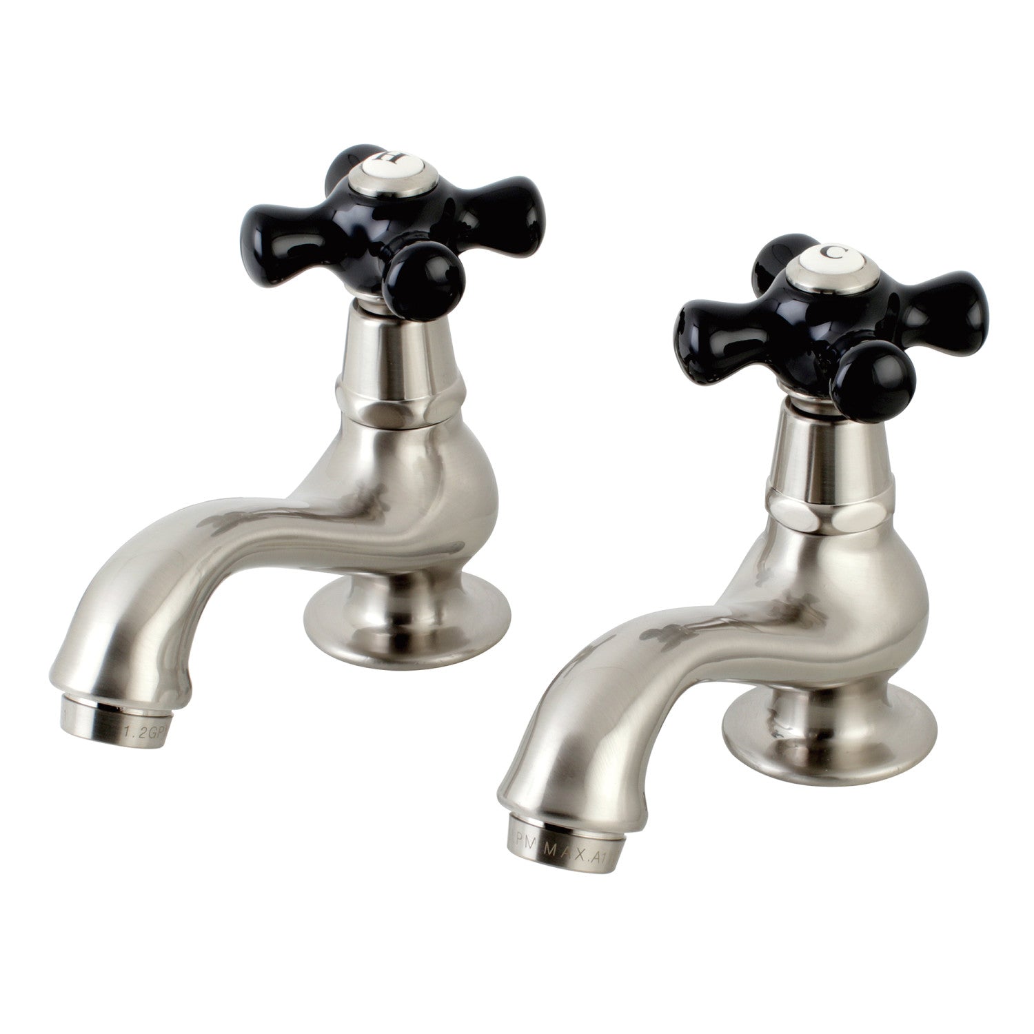 Kingston Heirloom KS1108PKX - Robinet de robinet de lavabo de pont à deux poignées, nickel brossé