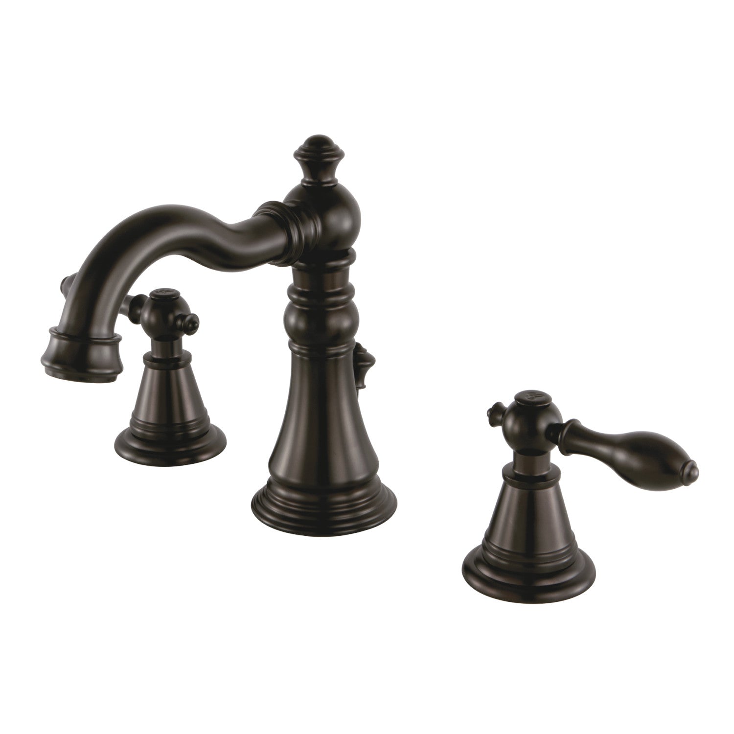Kingston Heirloom FSC1975AL - English Classic Two-Handle 3-Hole Deck Mount Widespread Bathroom Faucet with Pop-Up Drain, Oil Rubbed Bronze