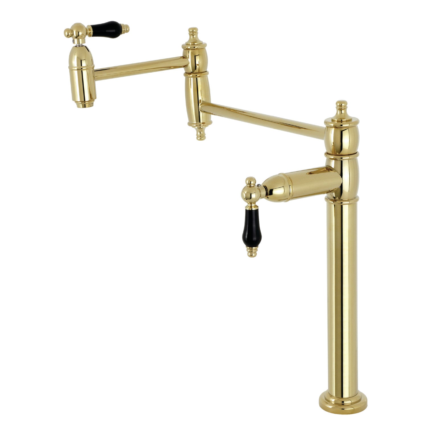 Kingston Heirloom KS3702PKL - Robinet de remplissage de pot de plate-forme à deux poignées 1 trou, laiton poli